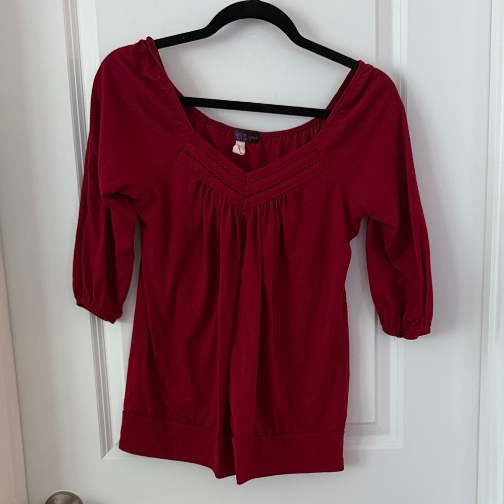 Agenda Deep Red Women's Blouse